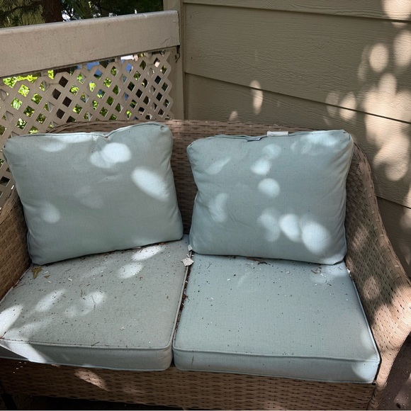 Elegant Wicker Loveseat with Cushions - Picture 1 of 4